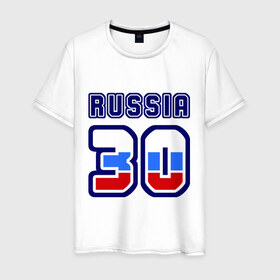 Мужская футболка хлопок с принтом Russia - 30 (Астраханская область) , 100% хлопок | прямой крой, круглый вырез горловины, длина до линии бедер, слегка спущенное плечо. | 30 | russia | россия