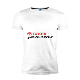 Мужская футболка премиум с принтом Toyota Premio , 92% хлопок, 8% лайкра | приталенный силуэт, круглый вырез ворота, длина до линии бедра, короткий рукав | Тематика изображения на принте: premio | toyota | премио | тойота