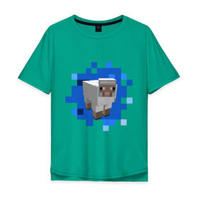 Мужская футболка хлопок Oversize с принтом Minecraft sheep , 100% хлопок | свободный крой, круглый ворот, “спинка” длиннее передней части | майнкрафт | овечка
