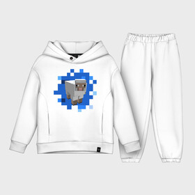 Детский костюм хлопок Oversize с принтом Minecraft sheep ,  |  | Тематика изображения на принте: майнкрафт | овечка