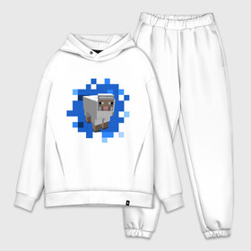 Мужской костюм хлопок OVERSIZE с принтом Minecraft sheep ,  |  | Тематика изображения на принте: майнкрафт | овечка