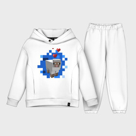 Детский костюм хлопок Oversize с принтом Minecraft sheep ,  |  | Тематика изображения на принте: 2015 | minecraft | бараны | животные | майнкрафт | овечки | приколы | символ года | ягнята
