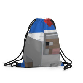 Рюкзак-мешок 3D с принтом Minecraft sheep , 100% полиэстер | плотность ткани — 200 г/м2, размер — 35 х 45 см; лямки — толстые шнурки, застежка на шнуровке, без карманов и подкладки | 2015 | minecraft | бараны | животные | майнкрафт | овечки | приколы | символ года | ягнята