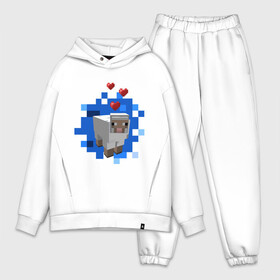 Мужской костюм хлопок OVERSIZE с принтом Minecraft sheep ,  |  | 2015 | minecraft | бараны | животные | майнкрафт | овечки | приколы | символ года | ягнята