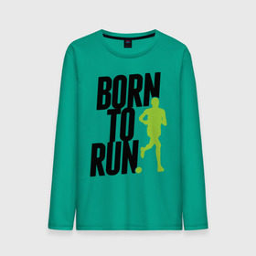Мужской лонгслив хлопок с принтом Рожден для бега , 100% хлопок |  | born to run | run | бегать | рожден | рожден бежать