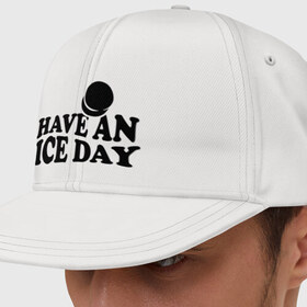 Кепка снепбек с прямым козырьком с принтом Have an ice day , хлопок 100% |  | day | hockey | ice | хоккей | шайба