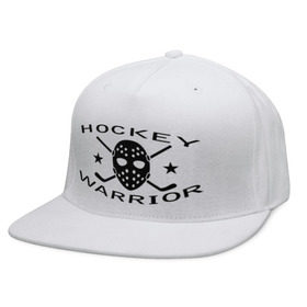 Кепка снепбек с прямым козырьком с принтом Hockey warrior , хлопок 100% |  | hockey | warrior | воин | хоккей