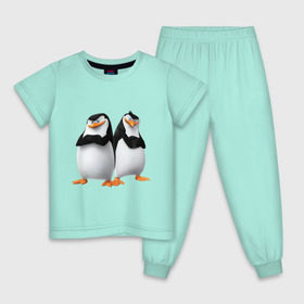 Детская пижама хлопок с принтом Пингвины Мадагаскара , 100% хлопок |  брюки и футболка прямого кроя, без карманов, на брюках мягкая резинка на поясе и по низу штанин
 | мадагаскар | мультик | пингвины