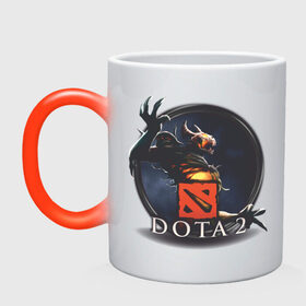 Кружка хамелеон с принтом Shadow Fiend Dota 2 , керамика | меняет цвет при нагревании, емкость 330 мл | dota | dota2 | shadow fiend | дота | дота2