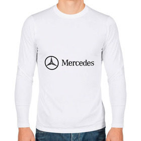 Мужской лонгслив хлопок с принтом Mercedes Logo , 100% хлопок |  | logo | mercedes
