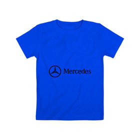 Детская футболка хлопок с принтом Mercedes Logo , 100% хлопок | круглый вырез горловины, полуприлегающий силуэт, длина до линии бедер | logo | mercedes