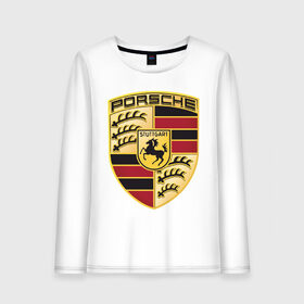 Женский лонгслив хлопок с принтом Porsche , 100% хлопок |  | porsche