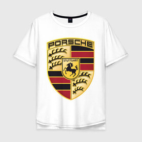 Мужская футболка хлопок Oversize с принтом Porsche , 100% хлопок | свободный крой, круглый ворот, “спинка” длиннее передней части | porsche