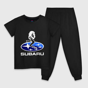 Детская пижама хлопок с принтом Subaru , 100% хлопок |  брюки и футболка прямого кроя, без карманов, на брюках мягкая резинка на поясе и по низу штанин
 | subaru | субару