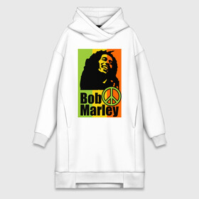 Платье-худи хлопок с принтом Bob Marley ,  |  | Тематика изображения на принте: bob marley | боб марли