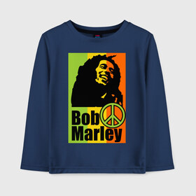 Детский лонгслив хлопок с принтом Bob Marley , 100% хлопок | круглый вырез горловины, полуприлегающий силуэт, длина до линии бедер | bob marley | боб марли