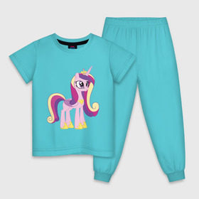 Детская пижама хлопок с принтом Принцесса Каденс , 100% хлопок |  брюки и футболка прямого кроя, без карманов, на брюках мягкая резинка на поясе и по низу штанин
 | my little pony | каденс | мой маленький пони | пони