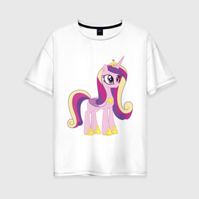 Женская футболка хлопок Oversize с принтом Принцесса Каденс , 100% хлопок | свободный крой, круглый ворот, спущенный рукав, длина до линии бедер
 | my little pony | каденс | мой маленький пони | пони