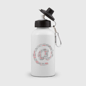 Бутылка спортивная с принтом Бесконечный спам , металл | емкость — 500 мл, в комплекте две пластиковые крышки и карабин для крепления | бесконечный | интернет | спам