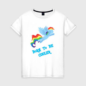 Женская футболка хлопок с принтом Rainbow Dash , 100% хлопок | прямой крой, круглый вырез горловины, длина до линии бедер, слегка спущенное плечо | 