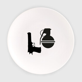 Тарелка с принтом Love guns , фарфор | диаметр - 210 мм
диаметр для нанесения принта - 120 мм | день святого валентина | любовь | оружие | символ