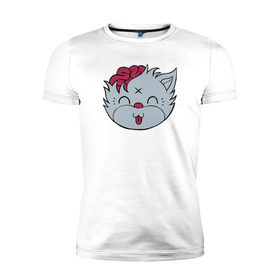 Мужская футболка премиум с принтом Drop Dead Kitty , 92% хлопок, 8% лайкра | приталенный силуэт, круглый вырез ворота, длина до линии бедра, короткий рукав | 