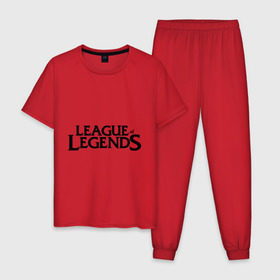 Мужская пижама хлопок с принтом League of legends , 100% хлопок | брюки и футболка прямого кроя, без карманов, на брюках мягкая резинка на поясе и по низу штанин
 | league of legends | logo | lol | riot | riot games | игра | лига легенд | лого | лол