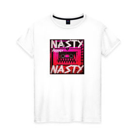 Женская футболка хлопок с принтом The Prodigy Nasty , 100% хлопок | прямой крой, круглый вырез горловины, длина до линии бедер, слегка спущенное плечо | Тематика изображения на принте: 