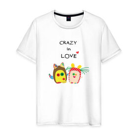 Мужская футболка хлопок с принтом Crazy in Love , 100% хлопок | прямой крой, круглый вырез горловины, длина до линии бедер, слегка спущенное плечо. | 
