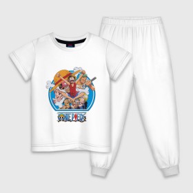 Детская пижама хлопок с принтом One Piece , 100% хлопок |  брюки и футболка прямого кроя, без карманов, на брюках мягкая резинка на поясе и по низу штанин
 | Тематика изображения на принте: 