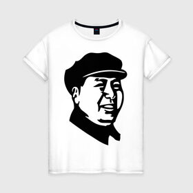 Женская футболка хлопок с принтом Мао , 100% хлопок | прямой крой, круглый вырез горловины, длина до линии бедер, слегка спущенное плечо | китай | кнр | мао | цзедун