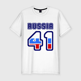 Мужская футболка премиум с принтом Russia - 41 (Камчатский край) , 92% хлопок, 8% лайкра | приталенный силуэт, круглый вырез ворота, длина до линии бедра, короткий рукав | 