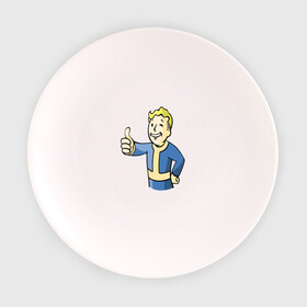 Тарелка с принтом Fallout vault boy , фарфор | диаметр - 210 мм
диаметр для нанесения принта - 120 мм | 