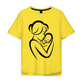 Мужская футболка хлопок Oversize с принтом Лучшая мама на свете , 100% хлопок | свободный крой, круглый ворот, “спинка” длиннее передней части | лучшая мама | ребенок