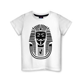 Детская футболка хлопок с принтом Swag anonymous of Egypt , 100% хлопок | круглый вырез горловины, полуприлегающий силуэт, длина до линии бедер | swag | v | vendetta | анонимус | ви | сваг | свег | свэг | фараон