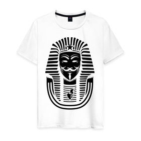 Мужская футболка хлопок с принтом Swag anonymous of Egypt , 100% хлопок | прямой крой, круглый вырез горловины, длина до линии бедер, слегка спущенное плечо. | swag | v | vendetta | анонимус | ви | сваг | свег | свэг | фараон