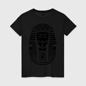 Женская футболка хлопок с принтом Swag anonymous of Egypt , 100% хлопок | прямой крой, круглый вырез горловины, длина до линии бедер, слегка спущенное плечо | swag | v | vendetta | анонимус | ви | сваг | свег | свэг | фараон