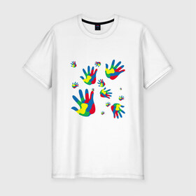 Мужская футболка премиум с принтом Отпечатки пальцев , 92% хлопок, 8% лайкра | приталенный силуэт, круглый вырез ворота, длина до линии бедра, короткий рукав | 