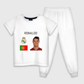 Детская пижама хлопок с принтом Роналдо , 100% хлопок |  брюки и футболка прямого кроя, без карманов, на брюках мягкая резинка на поясе и по низу штанин
 | роналдо