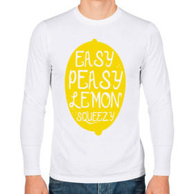 Мужской лонгслив хлопок с принтом Easy Peasy Lemon Squeezy , 100% хлопок |  | Тематика изображения на принте: 