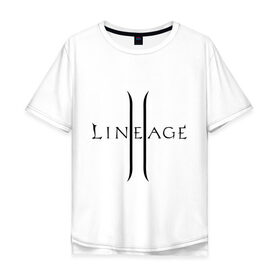 Мужская футболка хлопок Oversize с принтом Lineage logo , 100% хлопок | свободный крой, круглый ворот, “спинка” длиннее передней части | Тематика изображения на принте: lineage | logo | игра | логотип