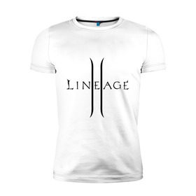 Мужская футболка премиум с принтом Lineage logo , 92% хлопок, 8% лайкра | приталенный силуэт, круглый вырез ворота, длина до линии бедра, короткий рукав | Тематика изображения на принте: lineage | logo | игра | логотип