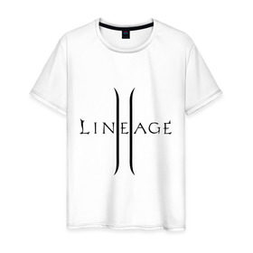 Мужская футболка хлопок с принтом Lineage logo , 100% хлопок | прямой крой, круглый вырез горловины, длина до линии бедер, слегка спущенное плечо. | lineage | logo | игра | логотип