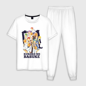 Мужская пижама хлопок с принтом Команда Куроко , 100% хлопок | брюки и футболка прямого кроя, без карманов, на брюках мягкая резинка на поясе и по низу штанин
 | basket | kuroko no basket | kuroko no basuke | аниме | баскетбол | куроко | мяч | парни | спорт