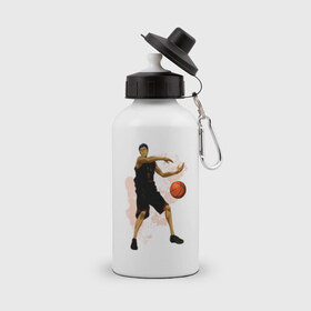 Бутылка спортивная с принтом Kuroko no Basket , металл | емкость — 500 мл, в комплекте две пластиковые крышки и карабин для крепления | 