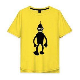 Мужская футболка хлопок Oversize с принтом Бендер , 100% хлопок | свободный крой, круглый ворот, “спинка” длиннее передней части | 
