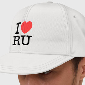 Кепка снепбек с прямым козырьком с принтом I love RU (vertical) , хлопок 100% |  | love | ru | люблю | россия | ру