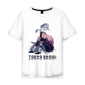 Мужская футболка хлопок Oversize с принтом Tokyo Ghoul Uta , 100% хлопок | свободный крой, круглый ворот, “спинка” длиннее передней части | anime | blood | monster | tokyo | аниме | гуль | канеки | риза | тока | токийский гуль | ута