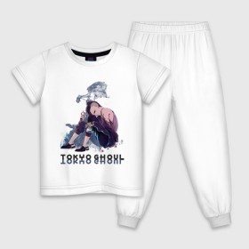 Детская пижама хлопок с принтом Tokyo Ghoul Uta , 100% хлопок |  брюки и футболка прямого кроя, без карманов, на брюках мягкая резинка на поясе и по низу штанин
 | anime | blood | monster | tokyo | аниме | гуль | канеки | риза | тока | токийский гуль | ута