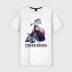 Мужская футболка премиум с принтом Tokyo Ghoul Uta , 92% хлопок, 8% лайкра | приталенный силуэт, круглый вырез ворота, длина до линии бедра, короткий рукав | anime | blood | monster | tokyo | аниме | гуль | канеки | риза | тока | токийский гуль | ута
